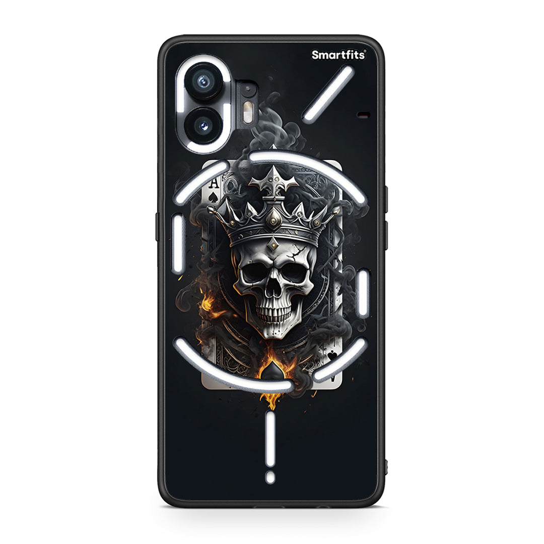 Nothing Phone 2 Skull King Ace θήκη από τη Smartfits με σχέδιο στο πίσω μέρος και μαύρο περίβλημα | Smartphone case with colorful back and black bezels by Smartfits