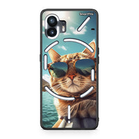 Thumbnail for Nothing Phone 2 Summer Cat θήκη από τη Smartfits με σχέδιο στο πίσω μέρος και μαύρο περίβλημα | Smartphone case with colorful back and black bezels by Smartfits