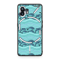 Thumbnail for Nothing Phone 2 Swimming Dolphins θήκη από τη Smartfits με σχέδιο στο πίσω μέρος και μαύρο περίβλημα | Smartphone case with colorful back and black bezels by Smartfits