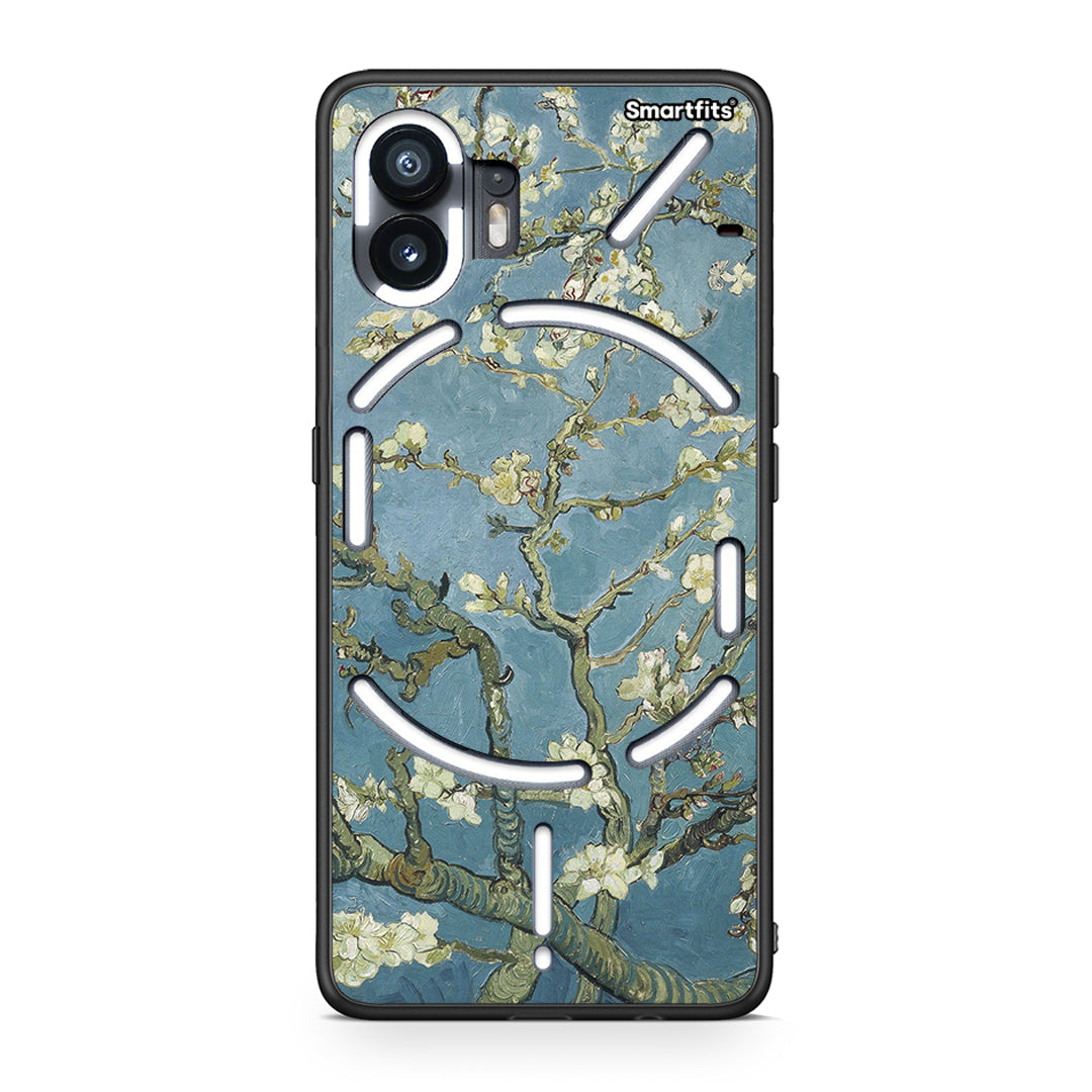 Nothing Phone 2 White Blossoms θήκη από τη Smartfits με σχέδιο στο πίσω μέρος και μαύρο περίβλημα | Smartphone case with colorful back and black bezels by Smartfits