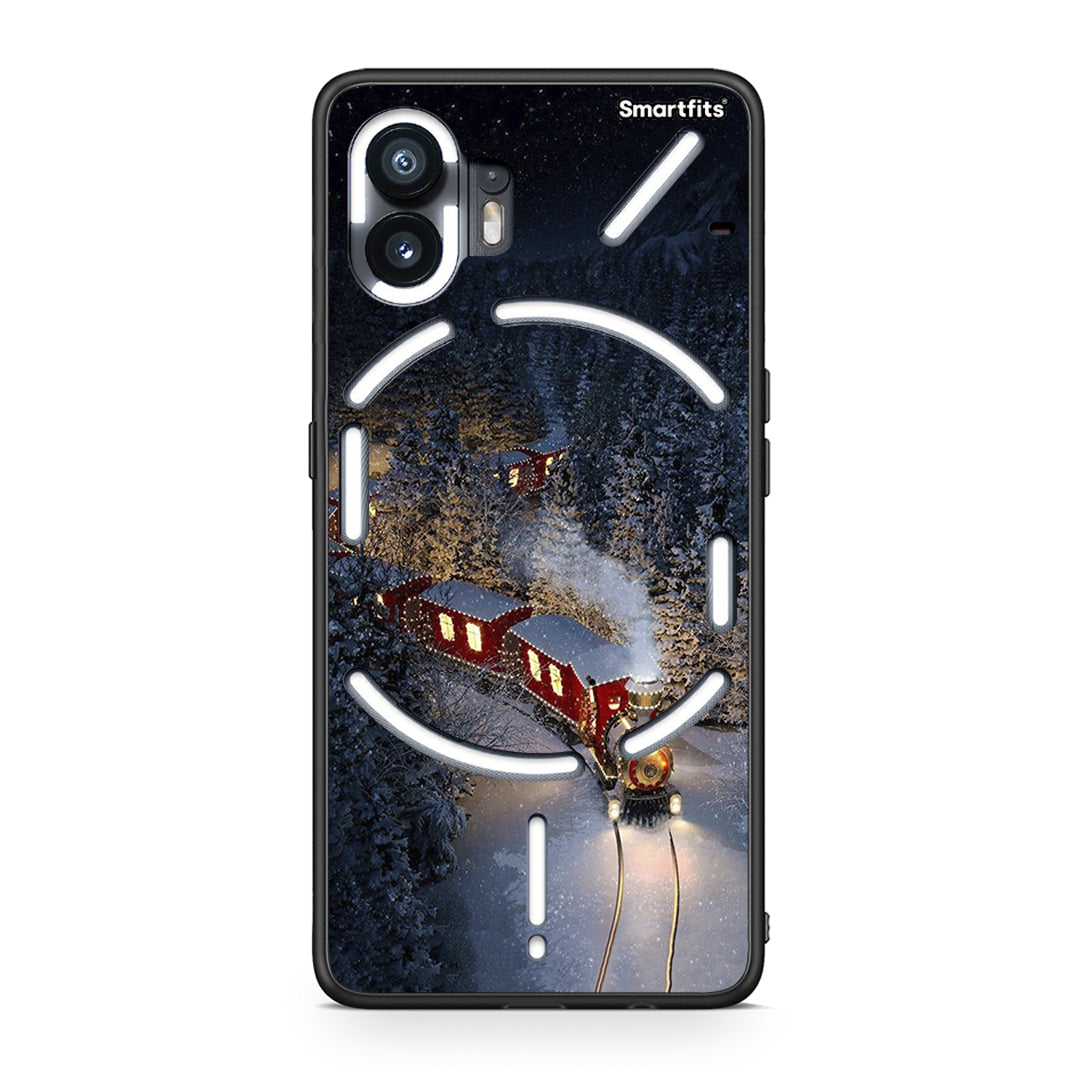 Nothing Phone 2 Xmas Train θήκη από τη Smartfits με σχέδιο στο πίσω μέρος και μαύρο περίβλημα | Smartphone case with colorful back and black bezels by Smartfits