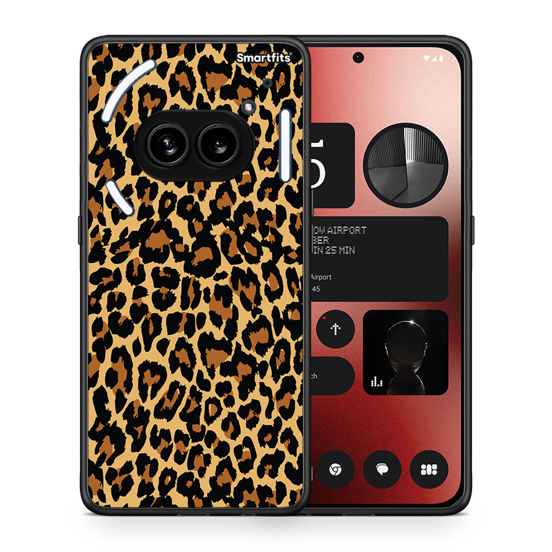 Θήκη Nothing Phone 2a Leopard Animal από τη Smartfits με σχέδιο στο πίσω μέρος και μαύρο περίβλημα | Nothing Phone 2a Leopard Animal case with colorful back and black bezels