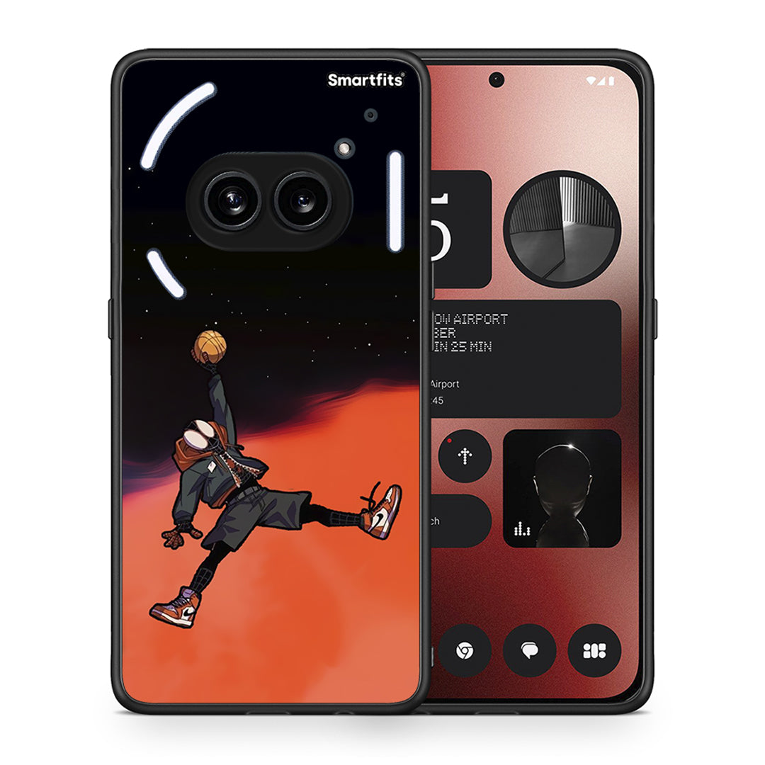 Θήκη Nothing Phone 2a Basketball Hero από τη Smartfits με σχέδιο στο πίσω μέρος και μαύρο περίβλημα | Nothing Phone 2a Basketball Hero case with colorful back and black bezels