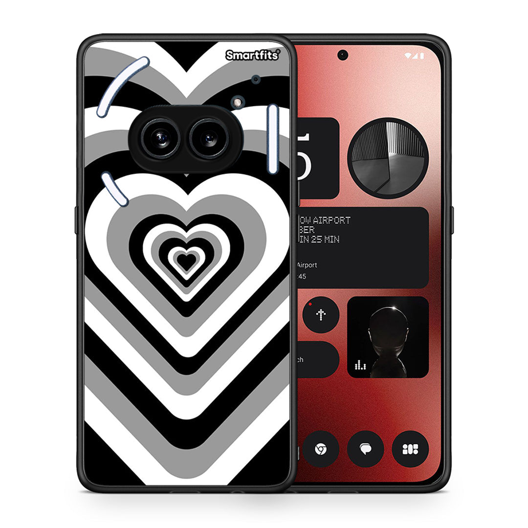 Θήκη Nothing Phone 2a Black Hearts από τη Smartfits με σχέδιο στο πίσω μέρος και μαύρο περίβλημα | Nothing Phone 2a Black Hearts case with colorful back and black bezels