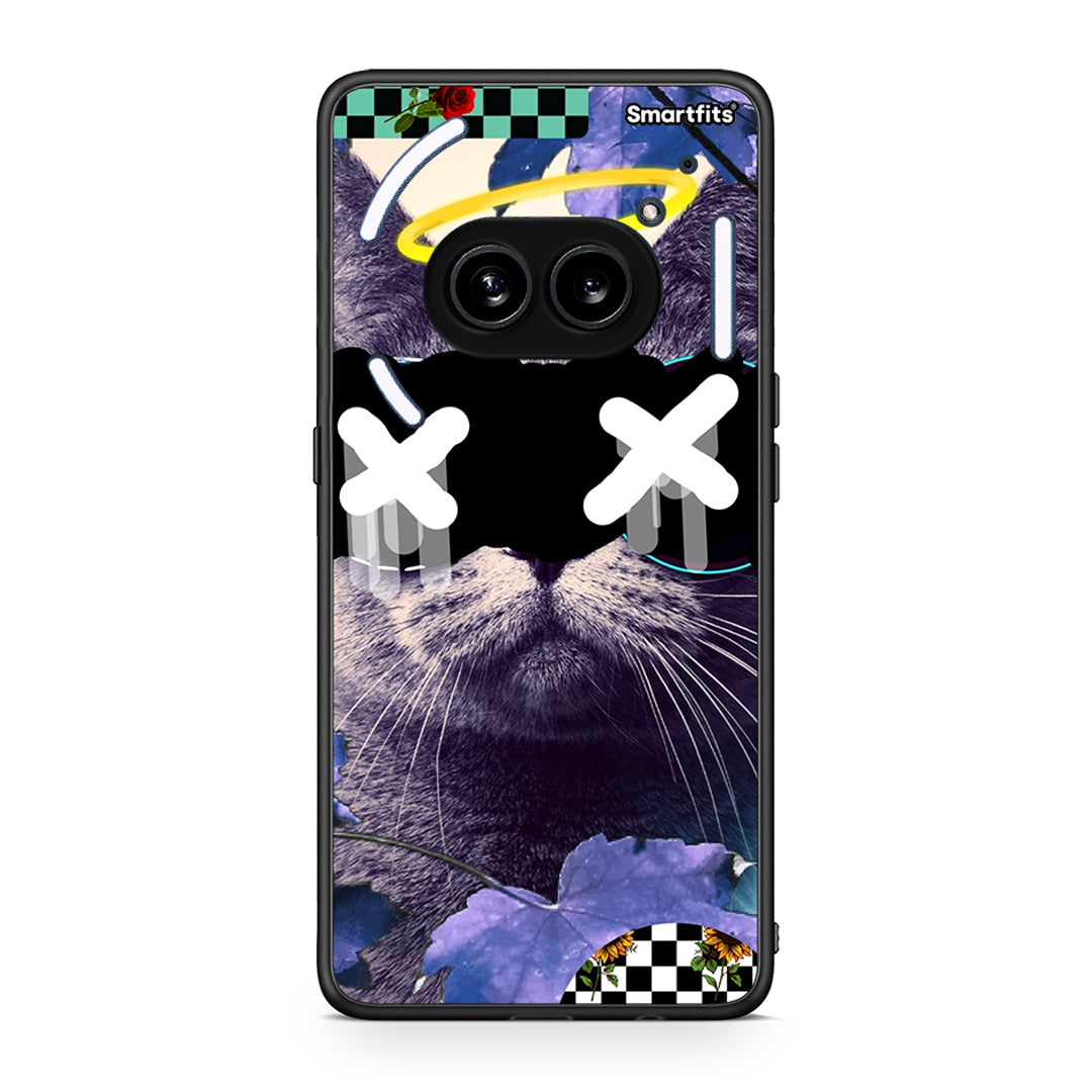 Nothing Phone 2a Cat Collage θήκη από τη Smartfits με σχέδιο στο πίσω μέρος και μαύρο περίβλημα | Smartphone case with colorful back and black bezels by Smartfits
