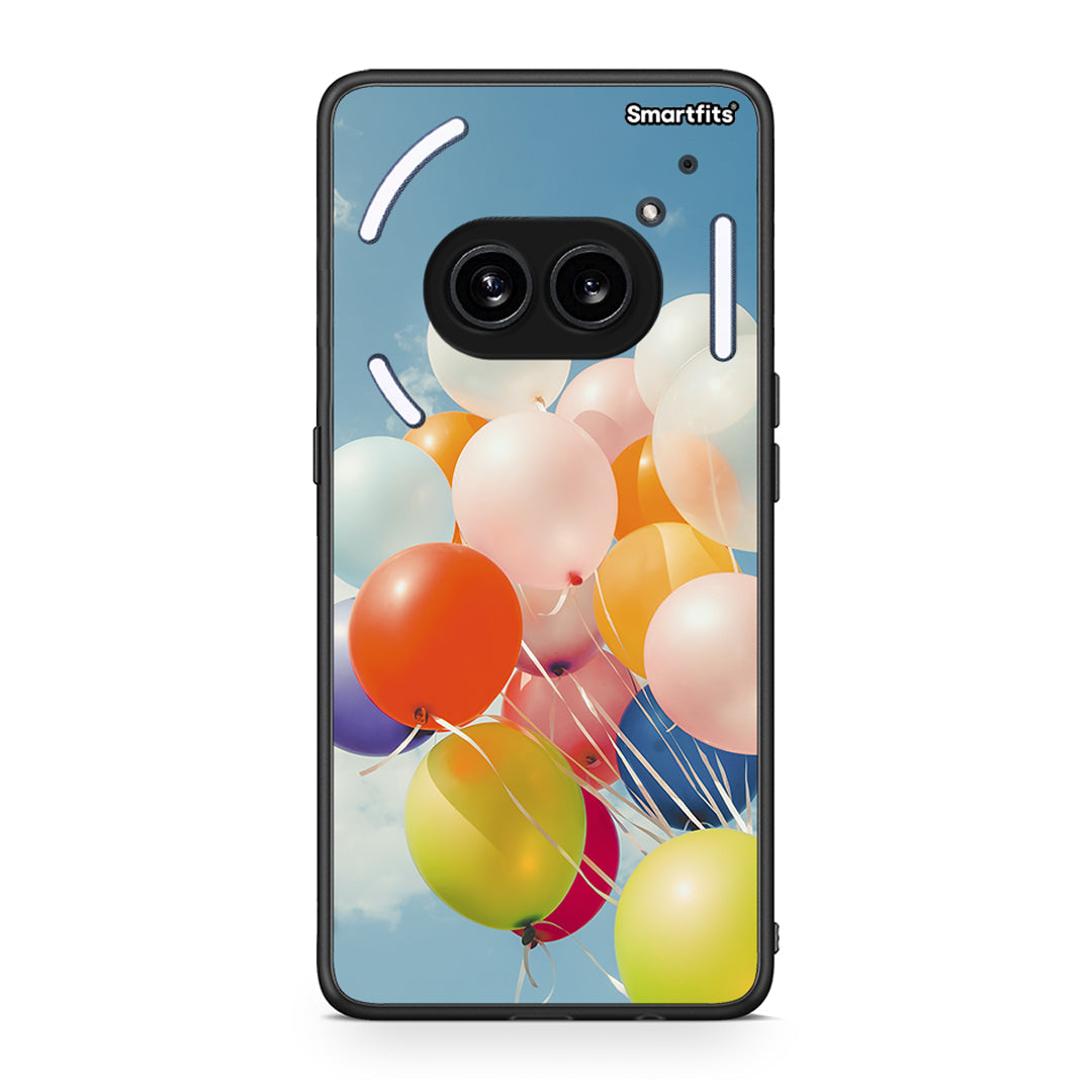 Nothing Phone 2a Colorful Balloons θήκη από τη Smartfits με σχέδιο στο πίσω μέρος και μαύρο περίβλημα | Smartphone case with colorful back and black bezels by Smartfits
