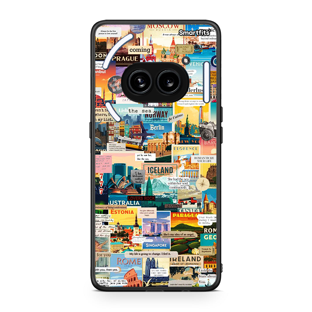 Nothing Phone 2a Live To Travel θήκη από τη Smartfits με σχέδιο στο πίσω μέρος και μαύρο περίβλημα | Smartphone case with colorful back and black bezels by Smartfits