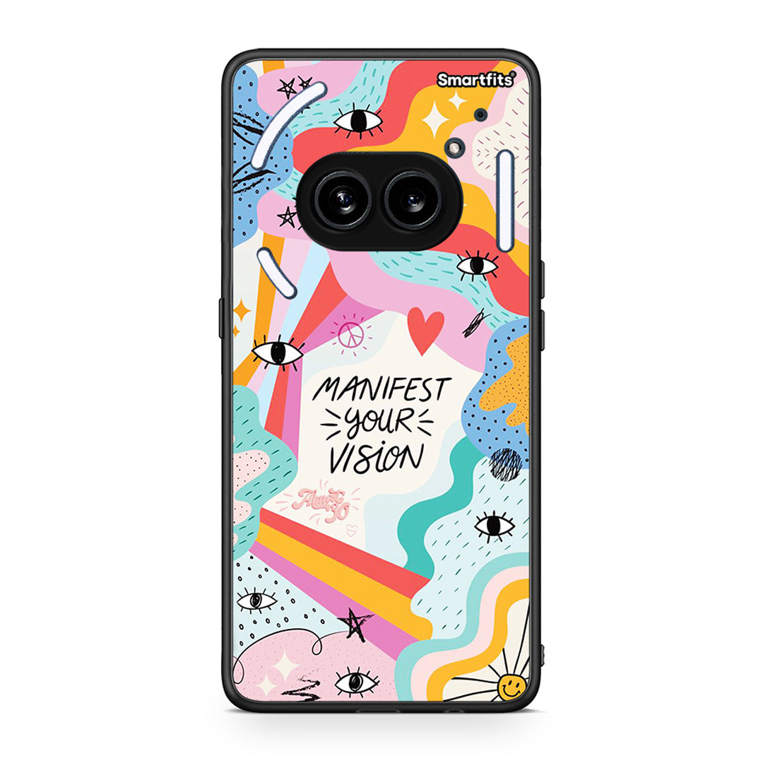Nothing Phone 2a Manifest Your Vision θήκη από τη Smartfits με σχέδιο στο πίσω μέρος και μαύρο περίβλημα | Smartphone case with colorful back and black bezels by Smartfits