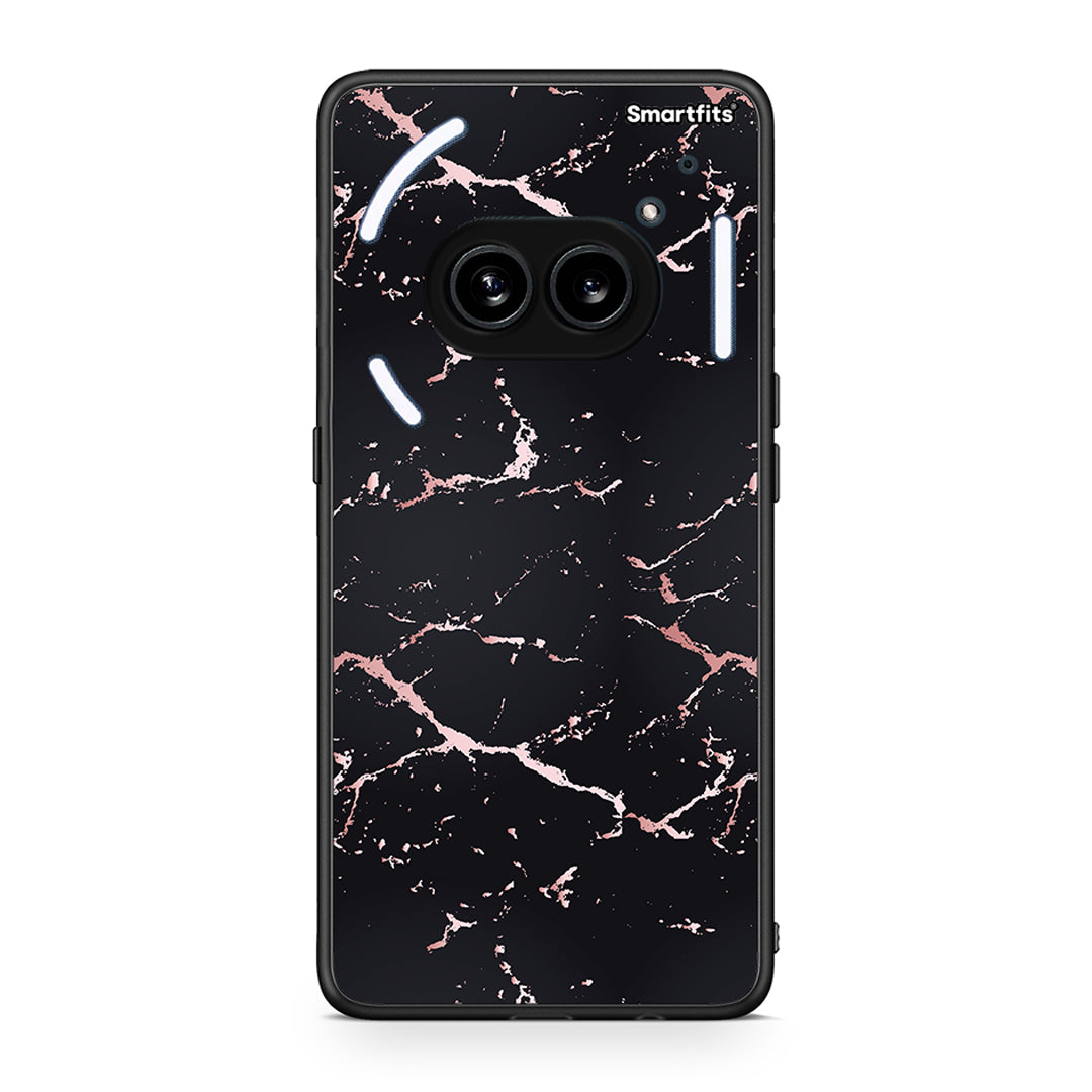 4 - Nothing Phone 2a Black Rosegold Marble case, cover, bumper