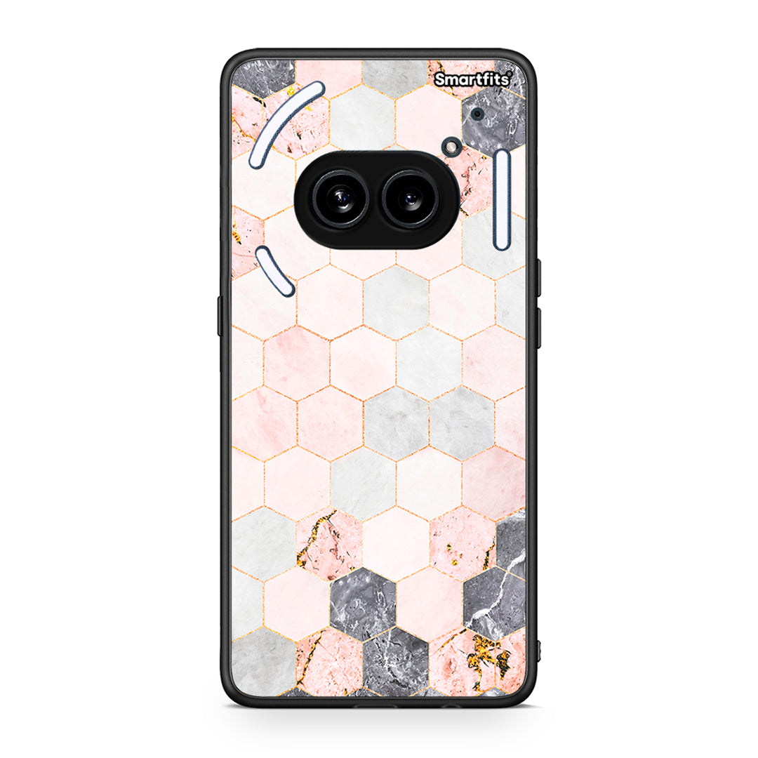 4 - Nothing Phone 2a Hexagon Pink Marble case, cover, bumper