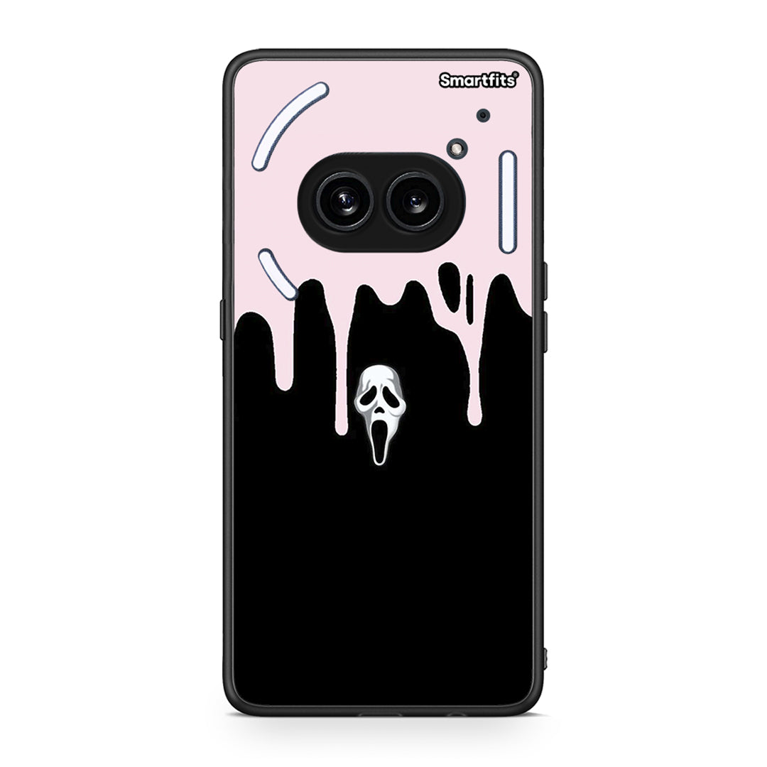 Nothing Phone 2a Melting Halloween Mask Θήκη από τη Smartfits με σχέδιο στο πίσω μέρος και μαύρο περίβλημα | Smartphone case with colorful back and black bezels by Smartfits