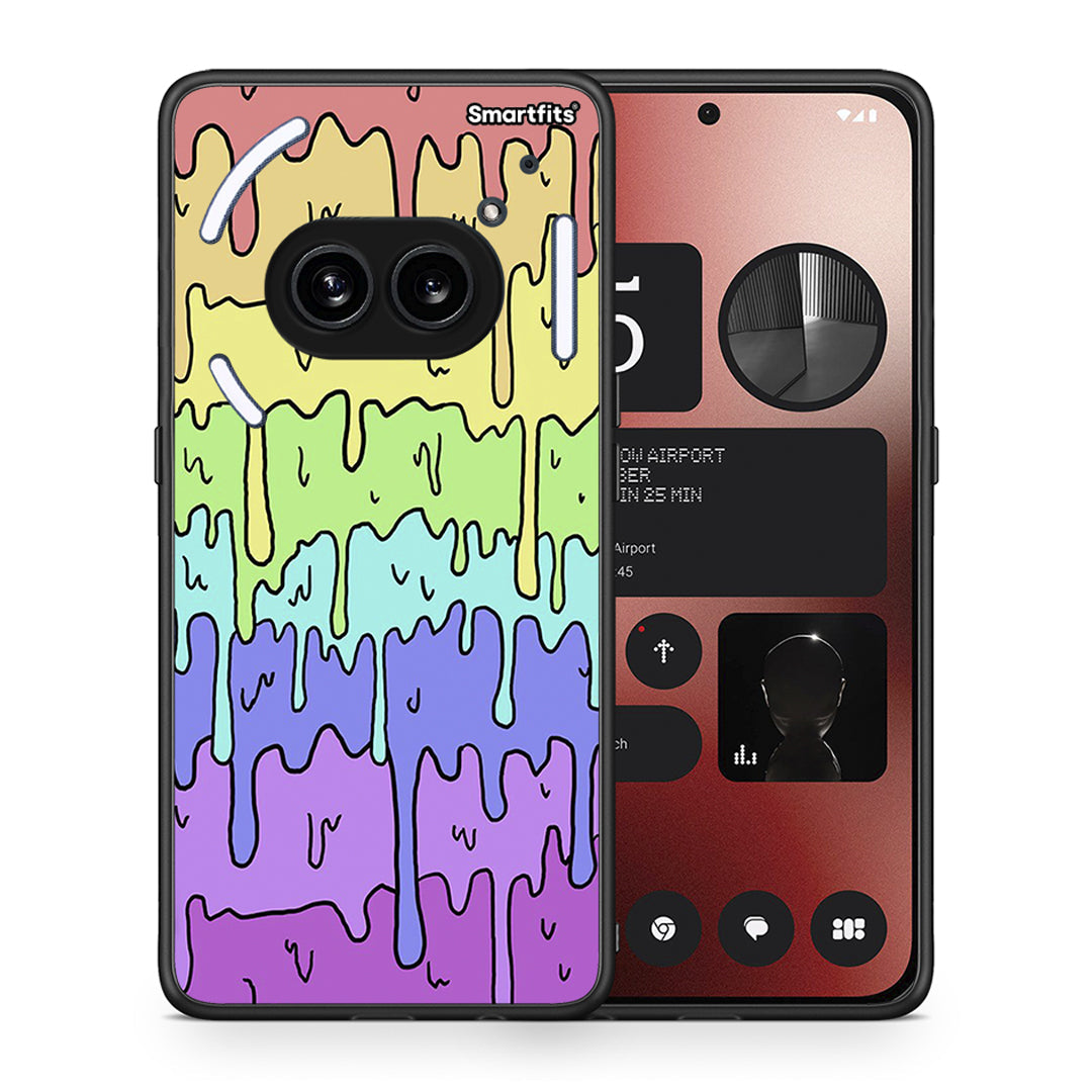 Θήκη Nothing Phone 2a Melting Rainbow από τη Smartfits με σχέδιο στο πίσω μέρος και μαύρο περίβλημα | Nothing Phone 2a Melting Rainbow case with colorful back and black bezels