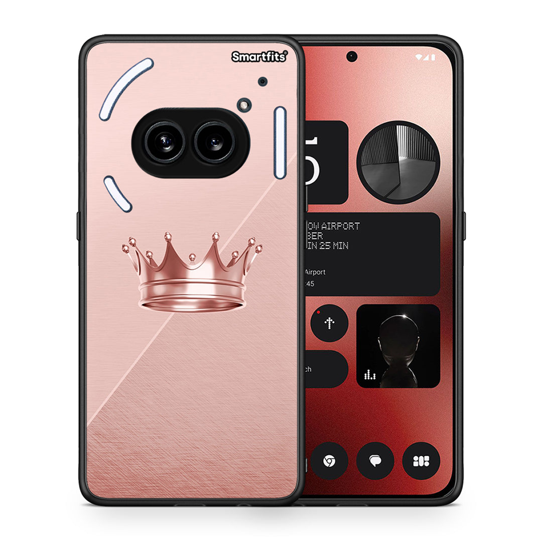 Θήκη Nothing Phone 2a Crown Minimal από τη Smartfits με σχέδιο στο πίσω μέρος και μαύρο περίβλημα | Nothing Phone 2a Crown Minimal case with colorful back and black bezels