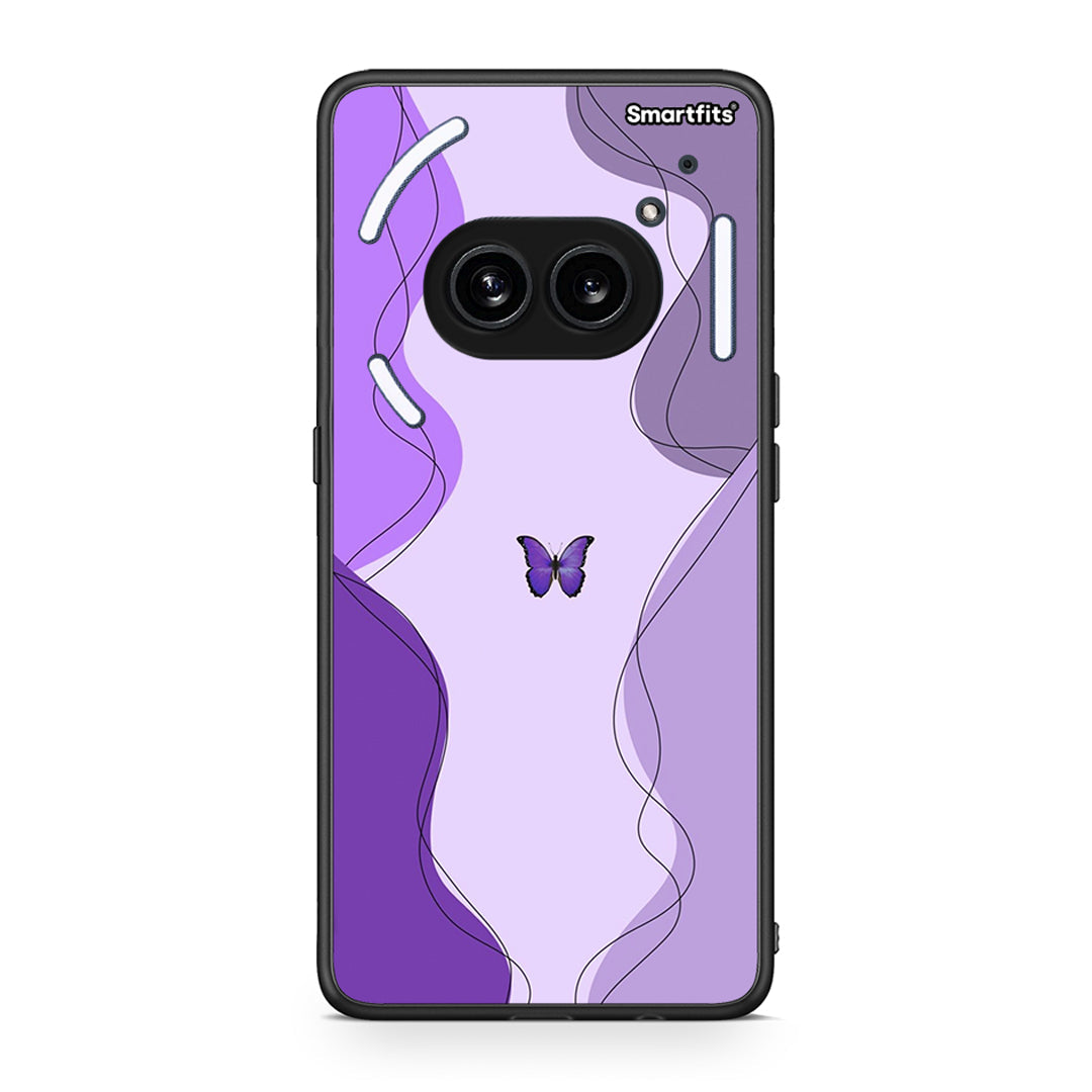 Nothing Phone 2a Purple Mariposa Θήκη Αγίου Βαλεντίνου από τη Smartfits με σχέδιο στο πίσω μέρος και μαύρο περίβλημα | Smartphone case with colorful back and black bezels by Smartfits