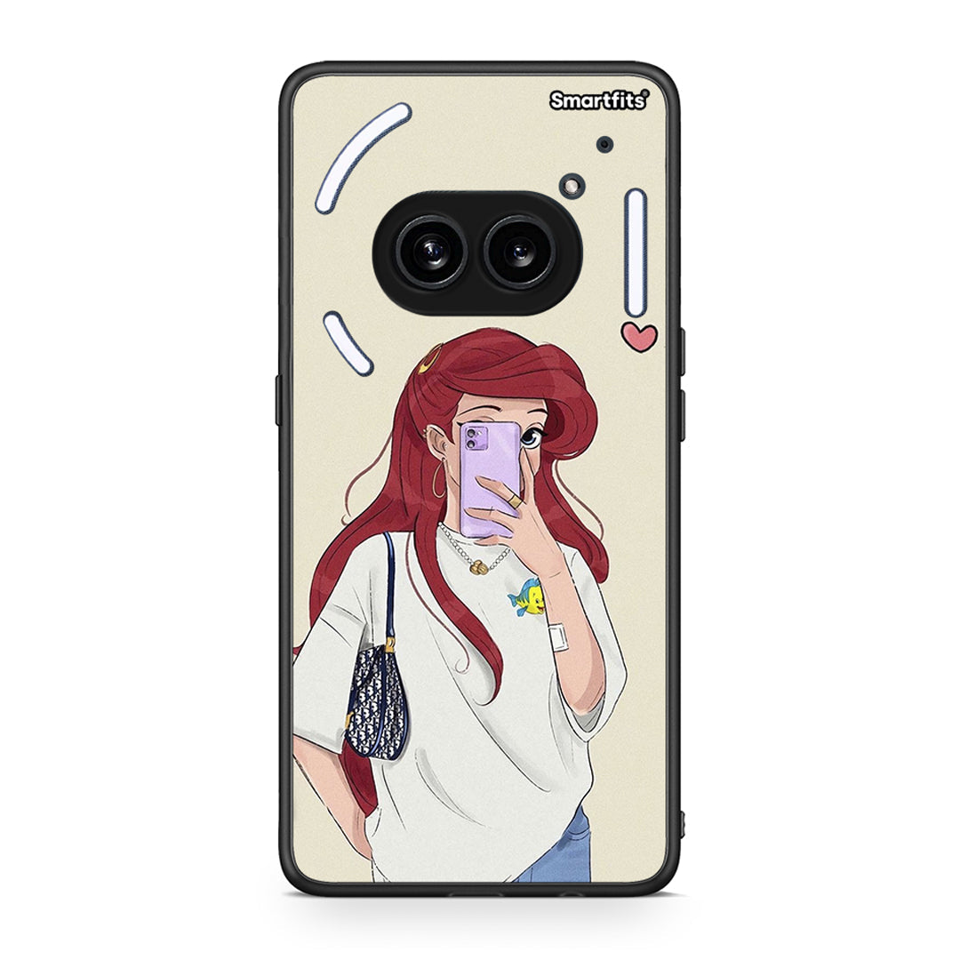 Nothing Phone 2a Walking Mermaid Θήκη από τη Smartfits με σχέδιο στο πίσω μέρος και μαύρο περίβλημα | Smartphone case with colorful back and black bezels by Smartfits