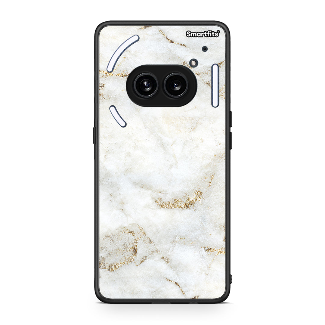 Nothing Phone 2a White Gold Marble θήκη από τη Smartfits με σχέδιο στο πίσω μέρος και μαύρο περίβλημα | Smartphone case with colorful back and black bezels by Smartfits