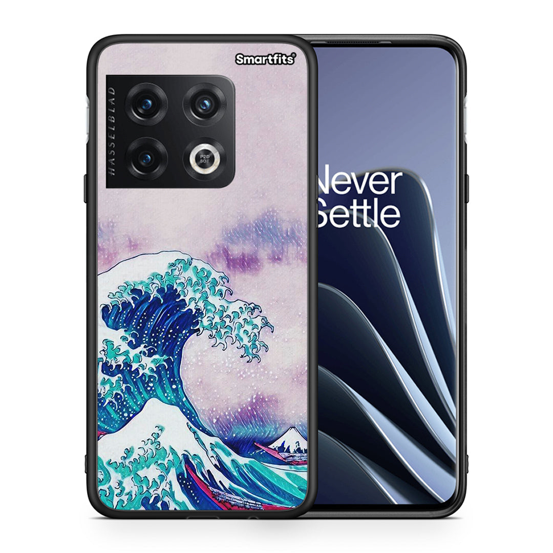 Θήκη OnePlus 10 Pro Blue Waves από τη Smartfits με σχέδιο στο πίσω μέρος και μαύρο περίβλημα | OnePlus 10 Pro Blue Waves case with colorful back and black bezels