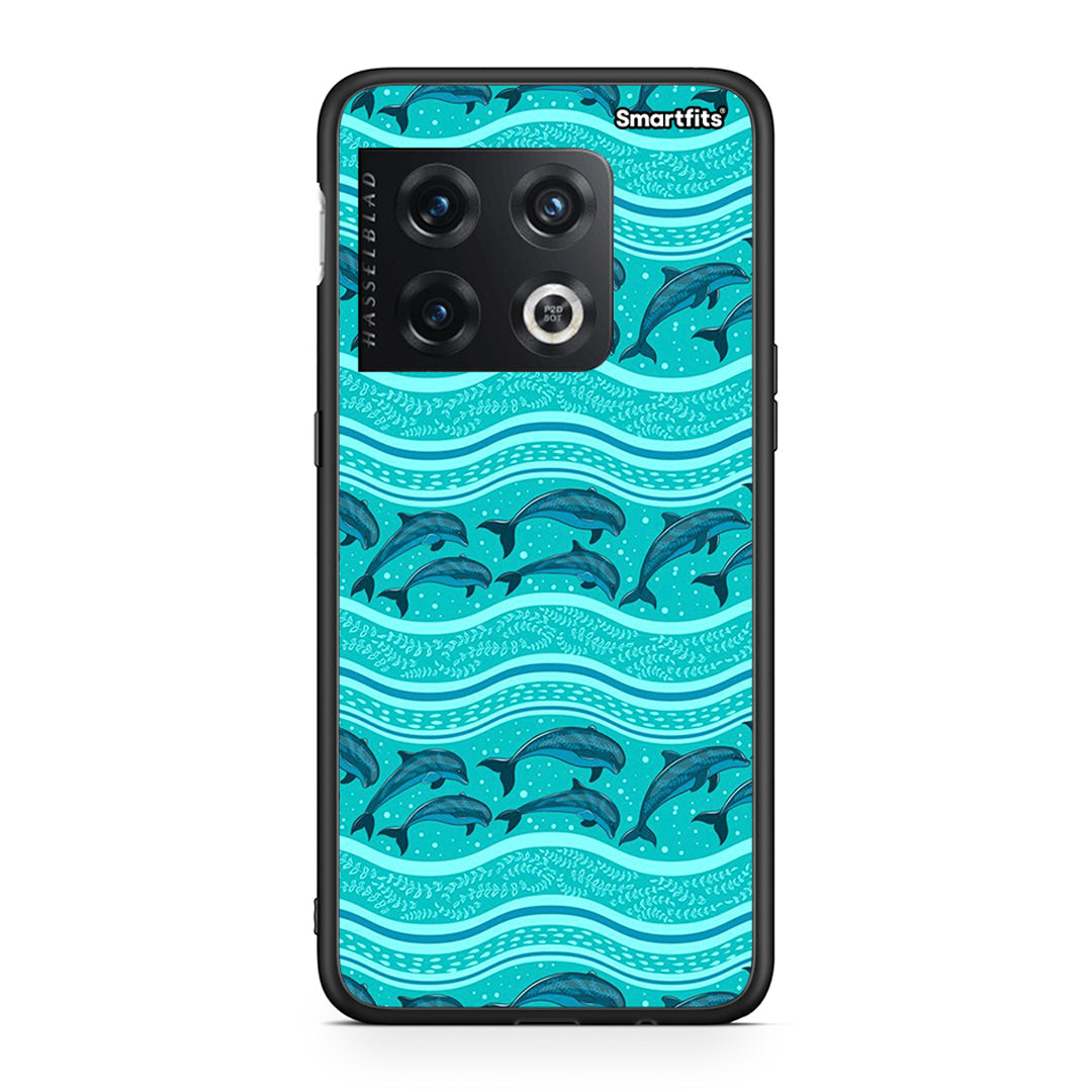 OnePlus 10 Pro Swimming Dolphins θήκη από τη Smartfits με σχέδιο στο πίσω μέρος και μαύρο περίβλημα | Smartphone case with colorful back and black bezels by Smartfits