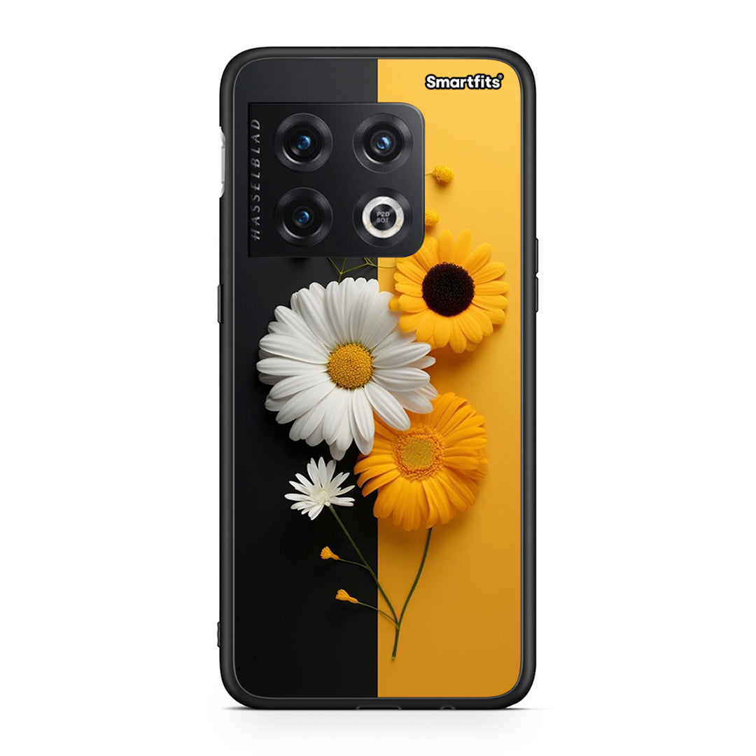 OnePlus 10 Pro Yellow Daisies θήκη από τη Smartfits με σχέδιο στο πίσω μέρος και μαύρο περίβλημα | Smartphone case with colorful back and black bezels by Smartfits