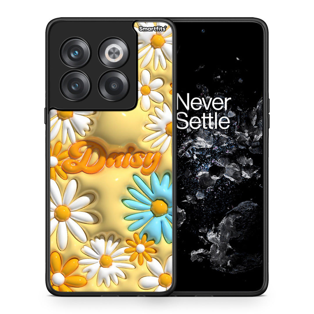 Θήκη OnePlus 10T Bubble Daisies από τη Smartfits με σχέδιο στο πίσω μέρος και μαύρο περίβλημα | OnePlus 10T Bubble Daisies case with colorful back and black bezels