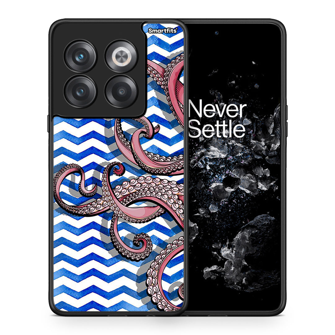 Θήκη OnePlus 10T Chevron Devilfish από τη Smartfits με σχέδιο στο πίσω μέρος και μαύρο περίβλημα | OnePlus 10T Chevron Devilfish case with colorful back and black bezels