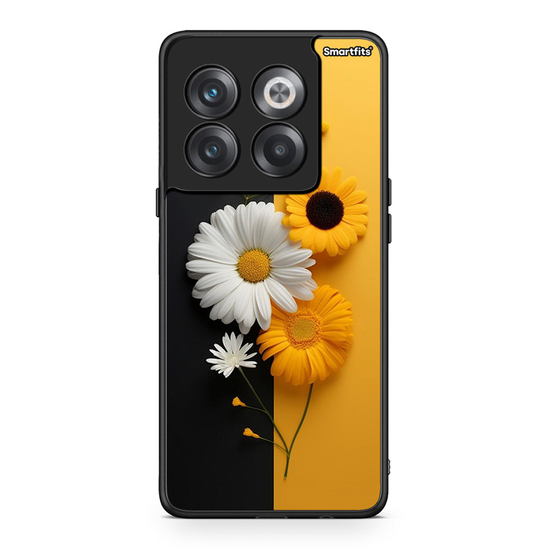 OnePlus 10T Yellow Daisies θήκη από τη Smartfits με σχέδιο στο πίσω μέρος και μαύρο περίβλημα | Smartphone case with colorful back and black bezels by Smartfits