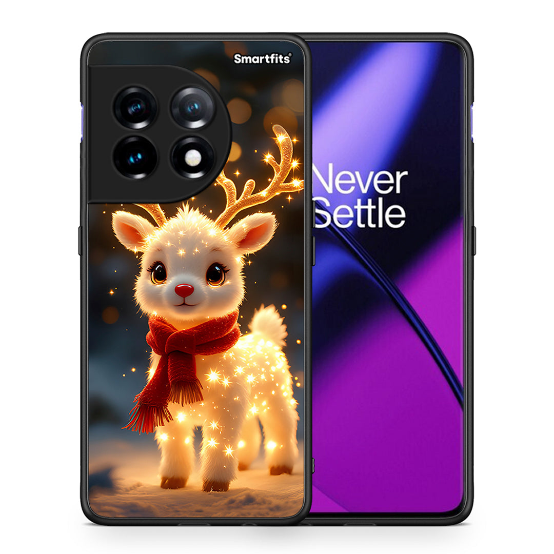 Θήκη OnePlus 11 5G Christmas Cutie από τη Smartfits με σχέδιο στο πίσω μέρος και μαύρο περίβλημα | OnePlus 11 5G Christmas Cutie Case with Colorful Back and Black Bezels