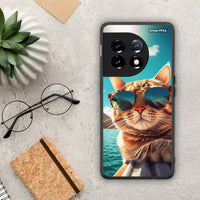 Thumbnail for Θήκη OnePlus 11 5G Summer Cat από τη Smartfits με σχέδιο στο πίσω μέρος και μαύρο περίβλημα | OnePlus 11 5G Summer Cat Case with Colorful Back and Black Bezels