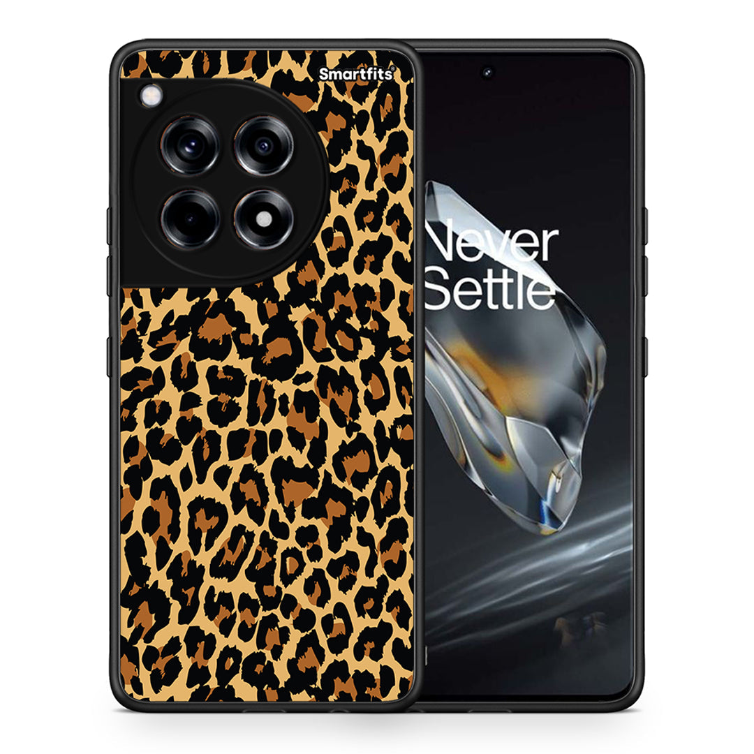 Θήκη OnePlus 12 Leopard Animal από τη Smartfits με σχέδιο στο πίσω μέρος και μαύρο περίβλημα | OnePlus 12 Leopard Animal case with colorful back and black bezels