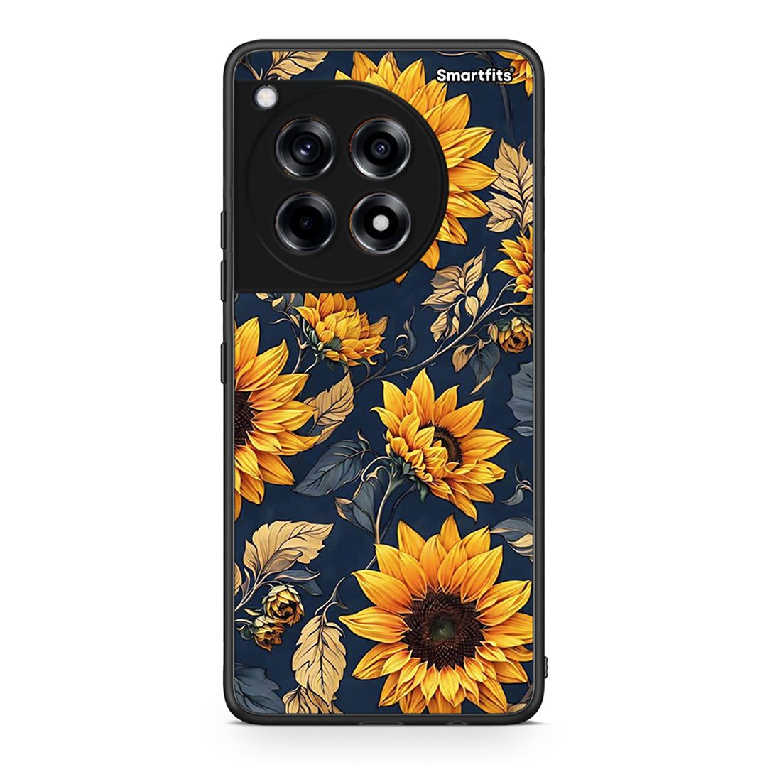 OnePlus 12 Autumn Sunflowers Θήκη από τη Smartfits με σχέδιο στο πίσω μέρος και μαύρο περίβλημα | Smartphone case with colorful back and black bezels by Smartfits