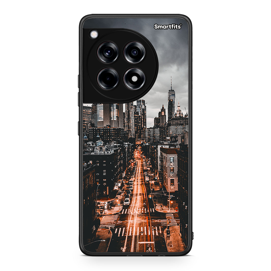 OnePlus 12 City Lights θήκη από τη Smartfits με σχέδιο στο πίσω μέρος και μαύρο περίβλημα | Smartphone case with colorful back and black bezels by Smartfits