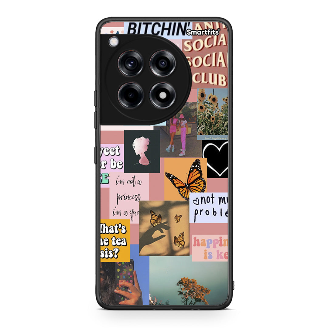 OnePlus 12 Collage Bitchin Θήκη Αγίου Βαλεντίνου από τη Smartfits με σχέδιο στο πίσω μέρος και μαύρο περίβλημα | Smartphone case with colorful back and black bezels by Smartfits