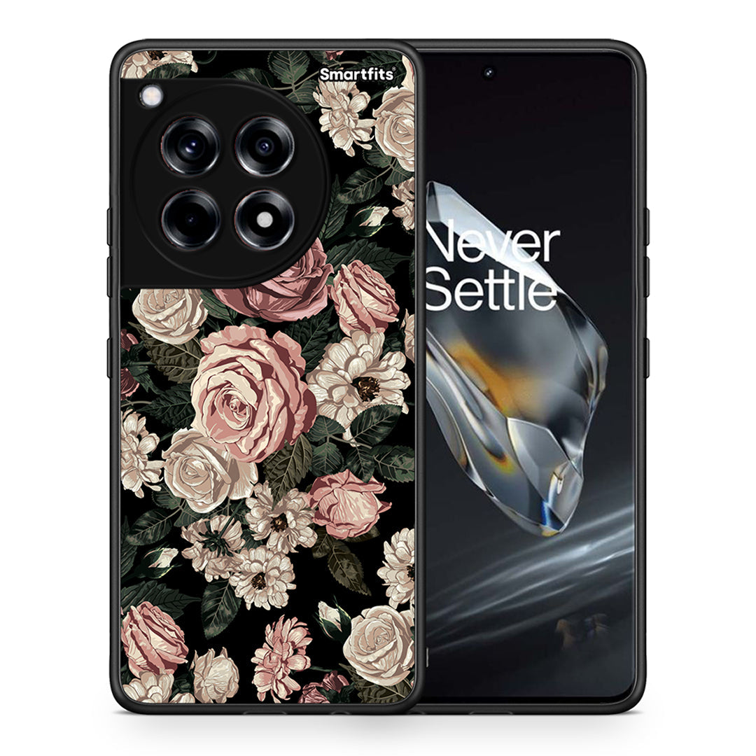 Θήκη OnePlus 12 Wild Roses Flower από τη Smartfits με σχέδιο στο πίσω μέρος και μαύρο περίβλημα | OnePlus 12 Wild Roses Flower case with colorful back and black bezels