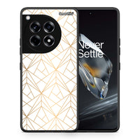 Thumbnail for Θήκη OnePlus 12 Luxury White Geometric από τη Smartfits με σχέδιο στο πίσω μέρος και μαύρο περίβλημα | OnePlus 12 Luxury White Geometric case with colorful back and black bezels