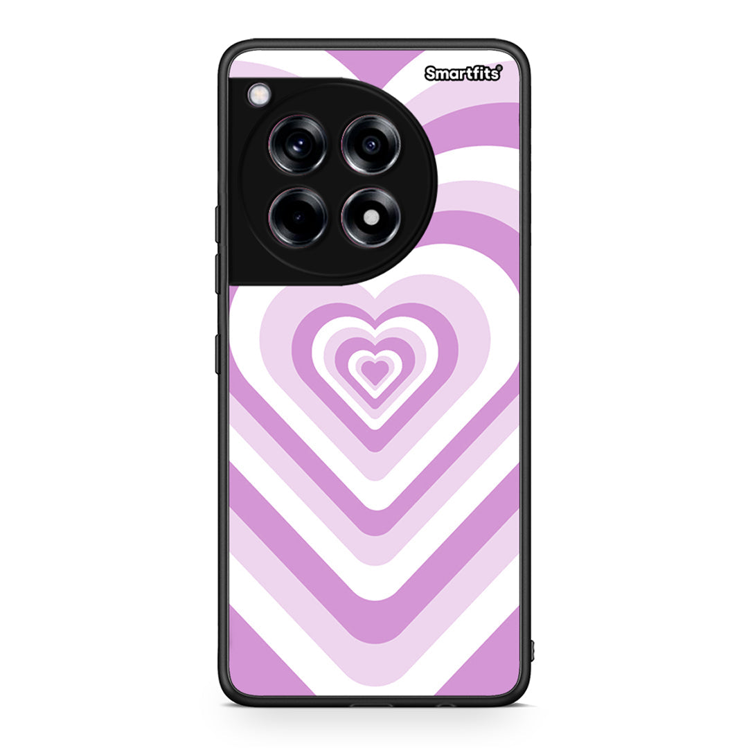 OnePlus 12 Lilac Hearts θήκη από τη Smartfits με σχέδιο στο πίσω μέρος και μαύρο περίβλημα | Smartphone case with colorful back and black bezels by Smartfits
