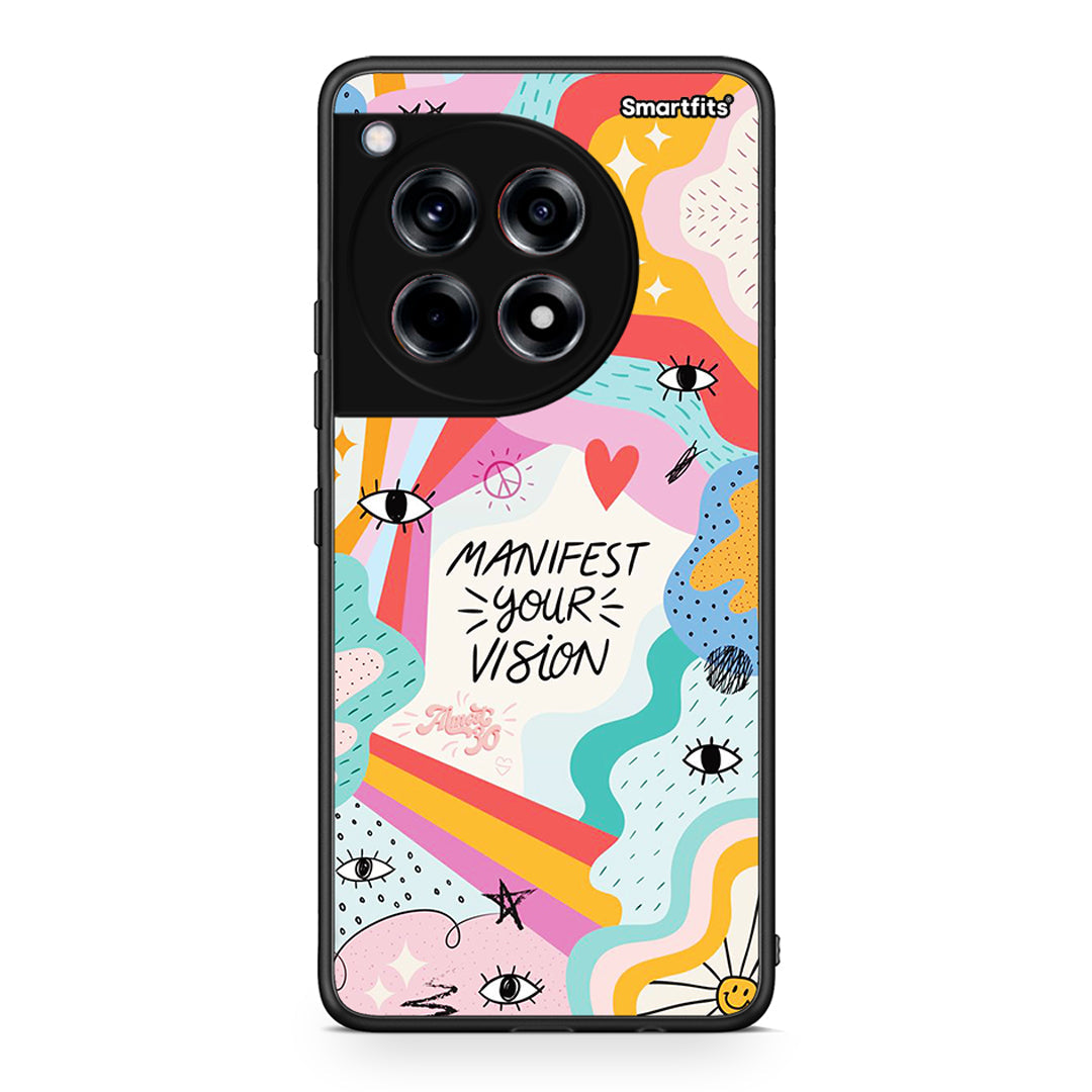 OnePlus 12 Manifest Your Vision θήκη από τη Smartfits με σχέδιο στο πίσω μέρος και μαύρο περίβλημα | Smartphone case with colorful back and black bezels by Smartfits