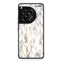 Thumbnail for 44 - OnePlus 12 Gold Geometric Marble case, cover, bumper