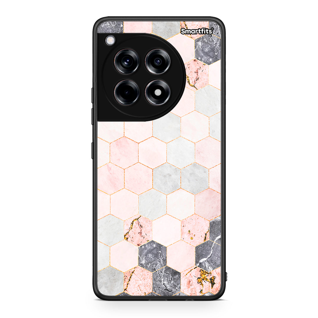 4 - OnePlus 12 Hexagon Pink Marble case, cover, bumper