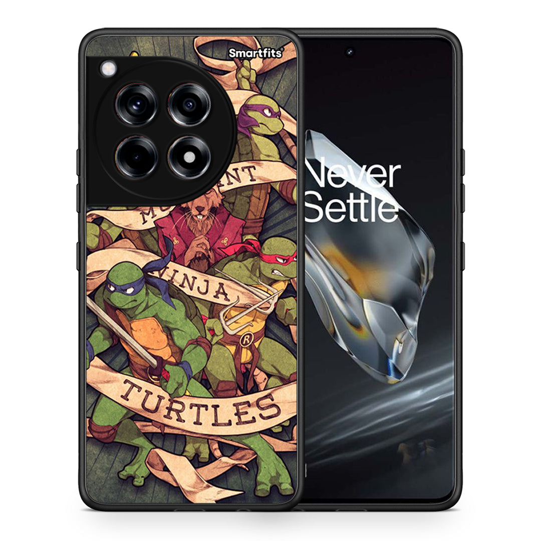 Θήκη OnePlus 12 Ninja Turtles από τη Smartfits με σχέδιο στο πίσω μέρος και μαύρο περίβλημα | OnePlus 12 Ninja Turtles case with colorful back and black bezels