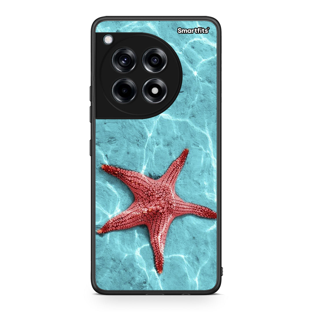 OnePlus 12 Red Starfish Θήκη από τη Smartfits με σχέδιο στο πίσω μέρος και μαύρο περίβλημα | Smartphone case with colorful back and black bezels by Smartfits