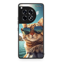 Thumbnail for OnePlus 12 Summer Cat θήκη από τη Smartfits με σχέδιο στο πίσω μέρος και μαύρο περίβλημα | Smartphone case with colorful back and black bezels by Smartfits
