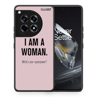 Thumbnail for Θήκη OnePlus 12 Superpower Woman από τη Smartfits με σχέδιο στο πίσω μέρος και μαύρο περίβλημα | OnePlus 12 Superpower Woman case with colorful back and black bezels
