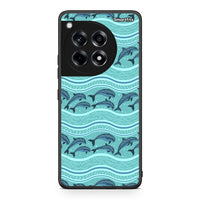 Thumbnail for OnePlus 12 Swimming Dolphins θήκη από τη Smartfits με σχέδιο στο πίσω μέρος και μαύρο περίβλημα | Smartphone case with colorful back and black bezels by Smartfits