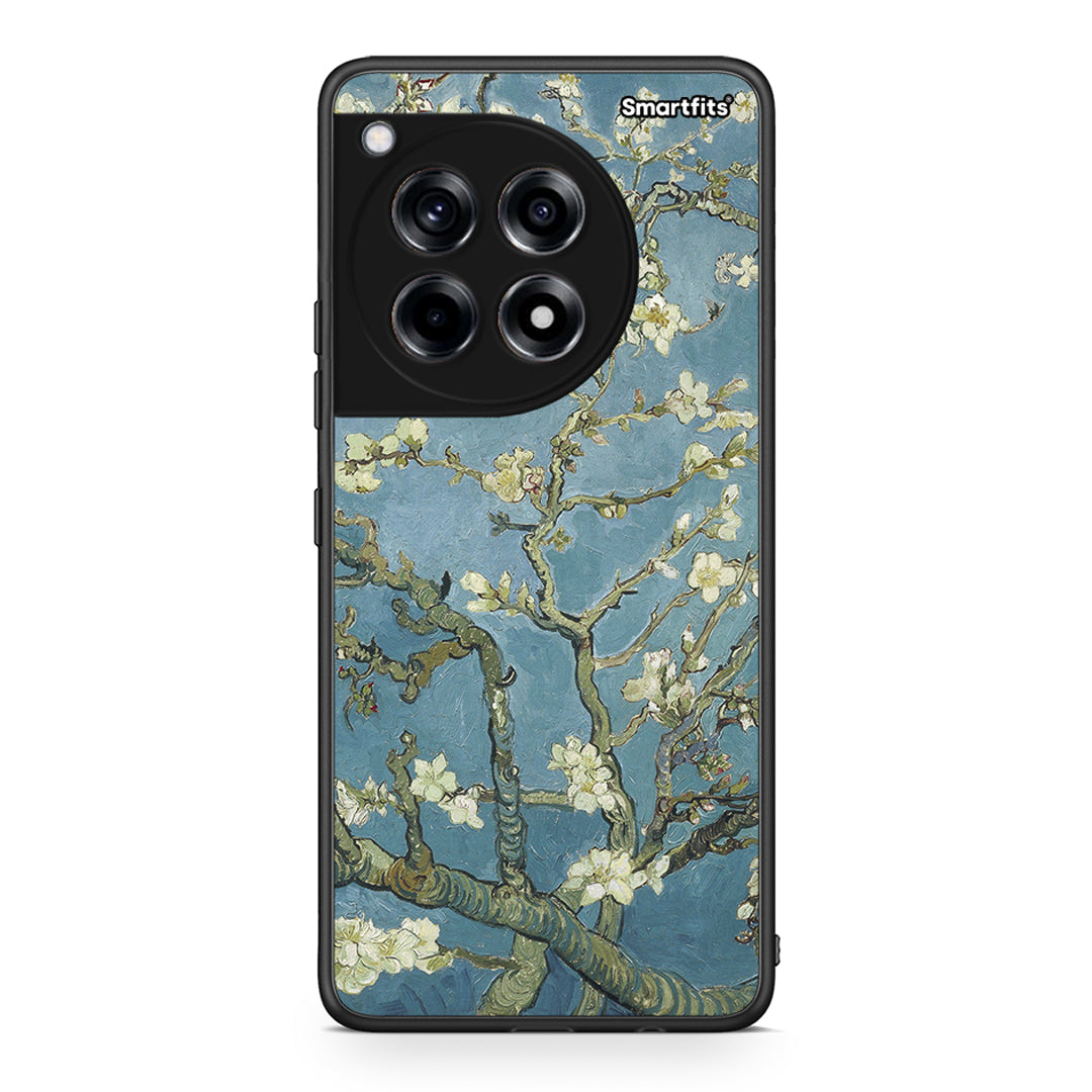 OnePlus 12 White Blossoms θήκη από τη Smartfits με σχέδιο στο πίσω μέρος και μαύρο περίβλημα | Smartphone case with colorful back and black bezels by Smartfits