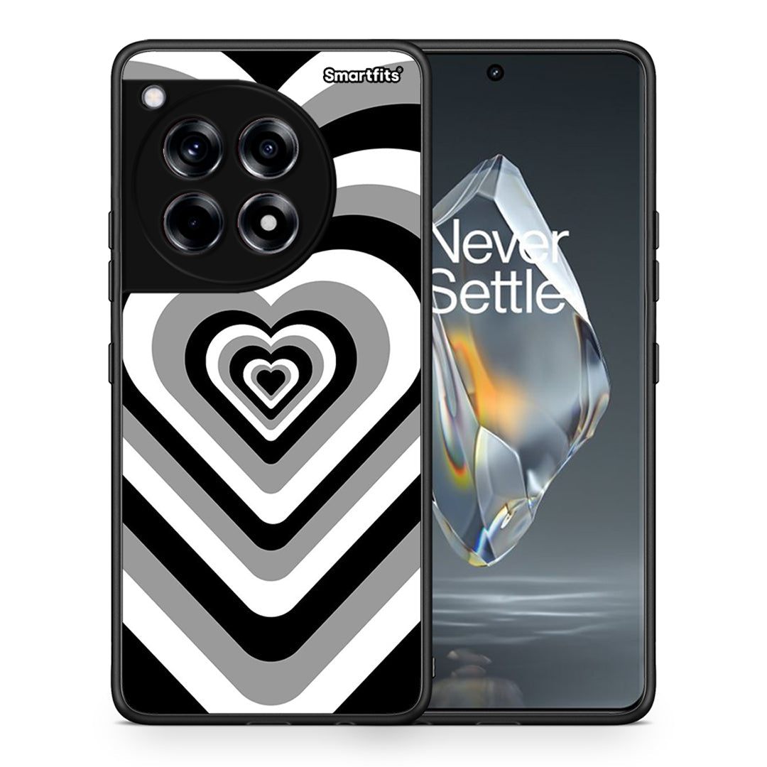 Θήκη OnePlus 12R 5G Black Hearts από τη Smartfits με σχέδιο στο πίσω μέρος και μαύρο περίβλημα | OnePlus 12R 5G Black Hearts case with colorful back and black bezels