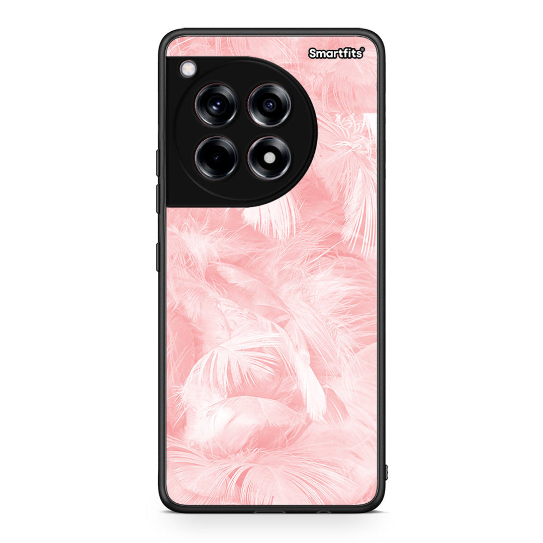 33 - OnePlus 12R 5G Pink Feather Boho case, cover, bumper