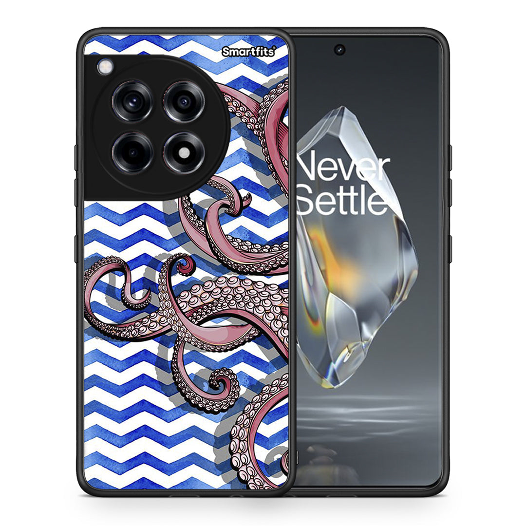 Θήκη OnePlus 12R 5G Chevron Devilfish από τη Smartfits με σχέδιο στο πίσω μέρος και μαύρο περίβλημα | OnePlus 12R 5G Chevron Devilfish case with colorful back and black bezels
