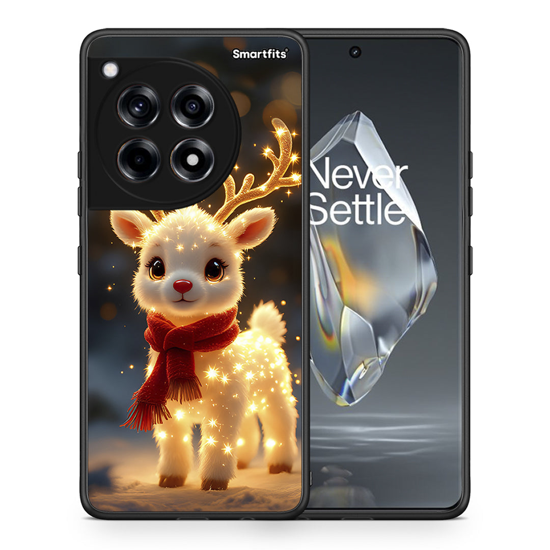 Θήκη OnePlus 12R 5G Christmas Cutie από τη Smartfits με σχέδιο στο πίσω μέρος και μαύρο περίβλημα | OnePlus 12R 5G Christmas Cutie case with colorful back and black bezels