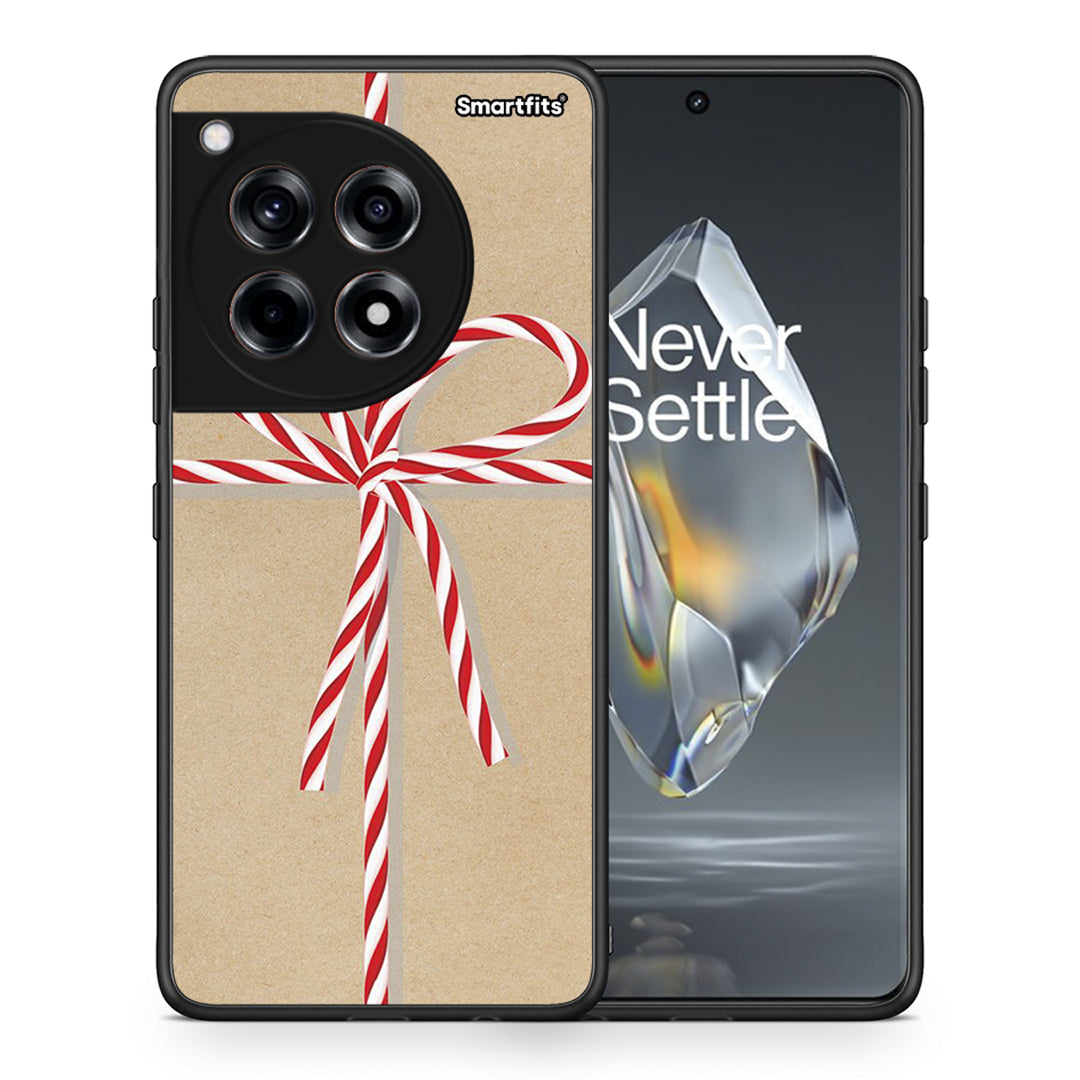 Θήκη OnePlus 12R 5G Christmas Gift από τη Smartfits με σχέδιο στο πίσω μέρος και μαύρο περίβλημα | OnePlus 12R 5G Christmas Gift case with colorful back and black bezels