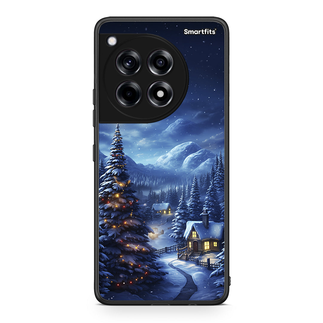 OnePlus 12R 5G Christmas Scenery θήκη από τη Smartfits με σχέδιο στο πίσω μέρος και μαύρο περίβλημα | Smartphone case with colorful back and black bezels by Smartfits